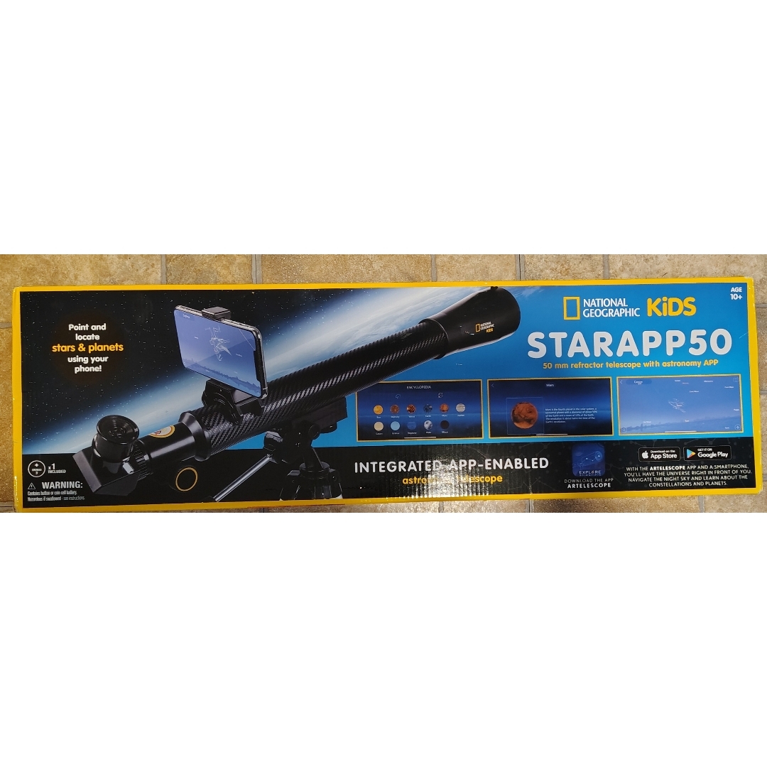National Geographic Kids Starapp50 Black Telescope With Smartphone Adapter.